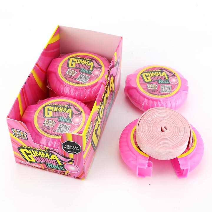 56g Large Size Gumma Bubble Gum Roll Chewing Gum Tape CH-E344-1