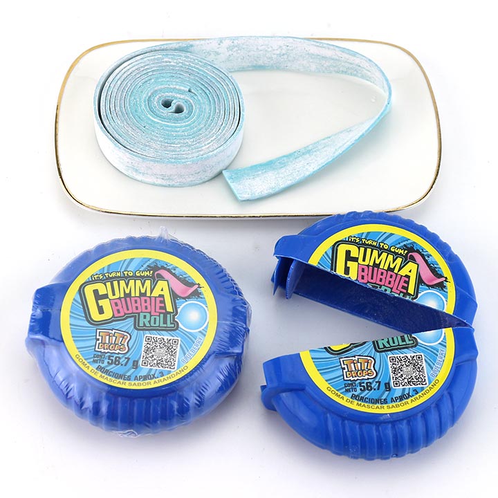 56g Large Size Gumma Bubble Gum Roll Chewing Gum Tape CH-E344-1