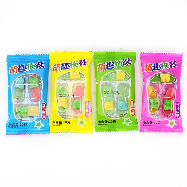 3Pcs Cute Slipper Fruits Flavored Chewy Gummy Candy CH-J775