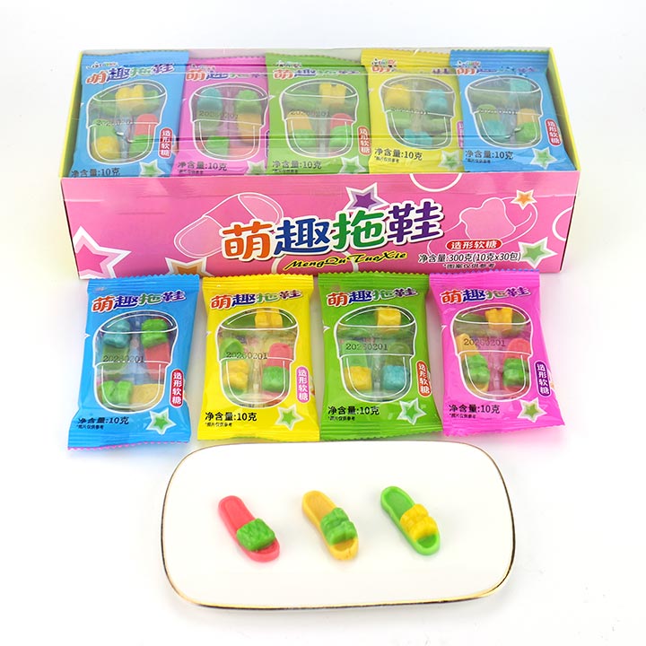 3Pcs Cute Slipper Fruits Flavored Chewy Gummy Candy CH-J775