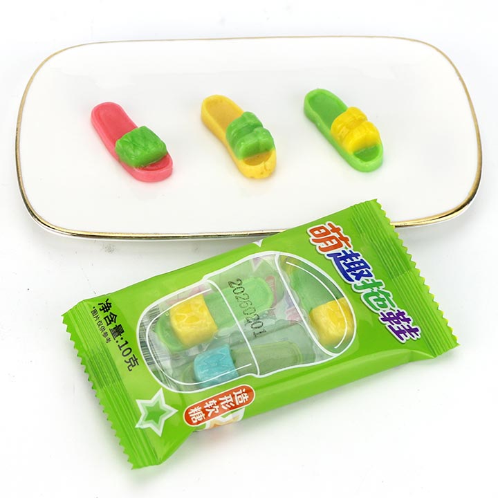 3Pcs Cute Slipper Fruits Flavored Chewy Gummy Candy CH-J775