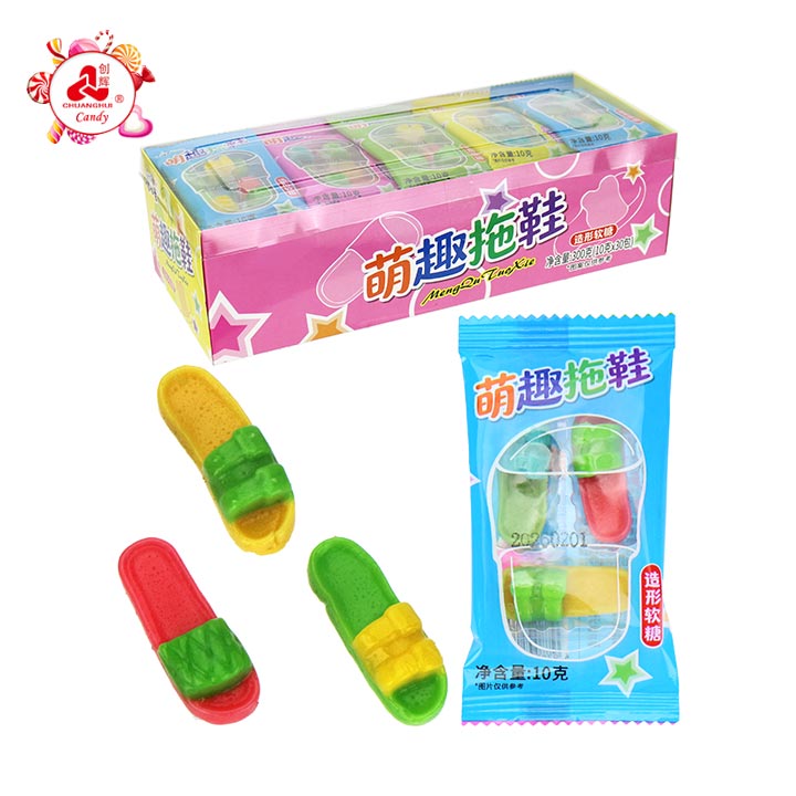 3Pcs Cute Slipper Fruits Flavored Chewy Gummy Candy CH-J775