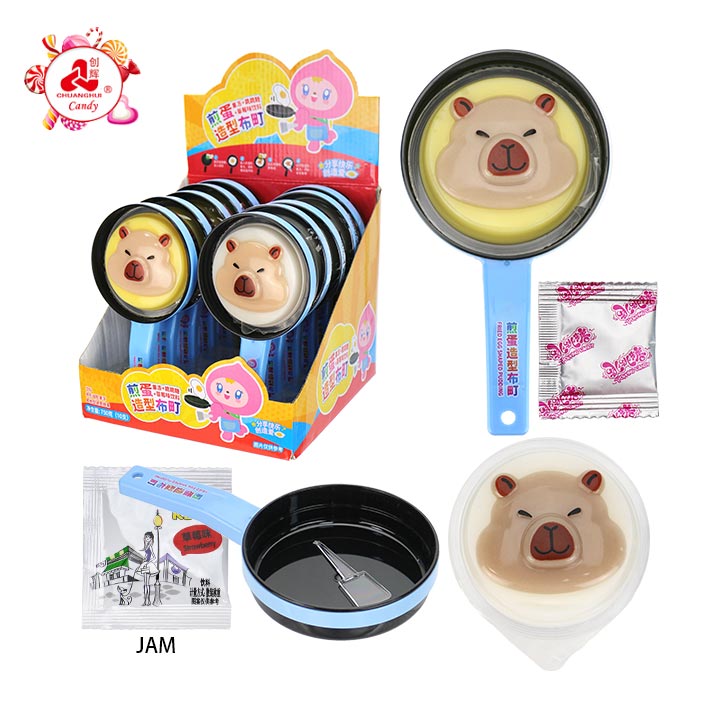 Large size DIY Capybara jelly pudding with pan toy & strawberry jam & popping candy CH-K323-1