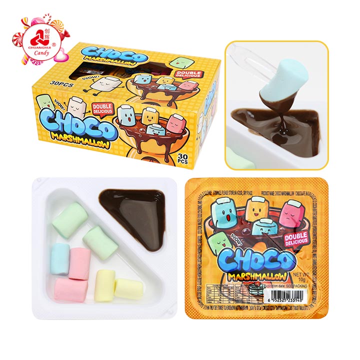 Halal Choco Jam Marshmallow cup Candy with Chocolate Dip CH-M253