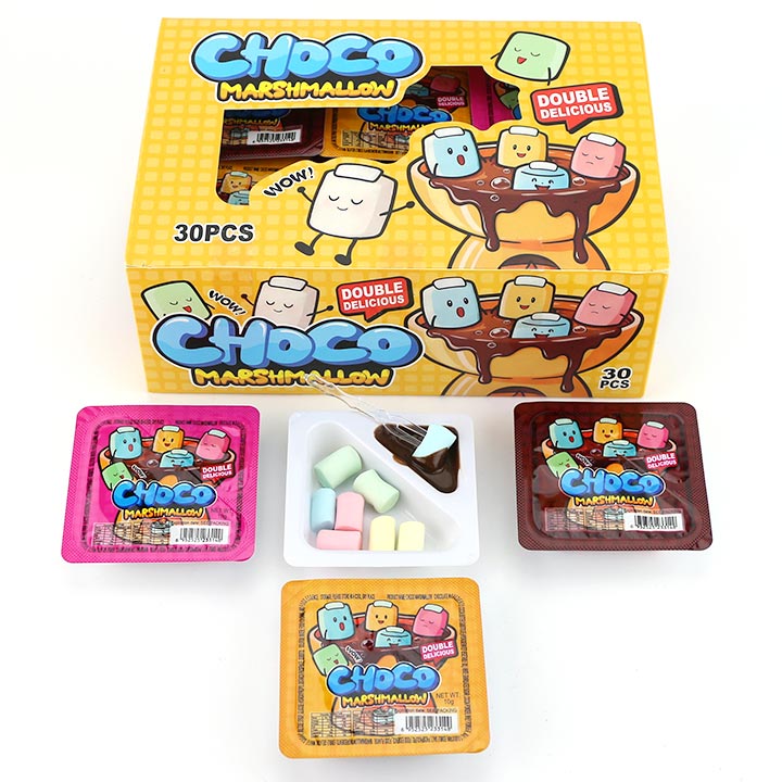 Halal Choco Jam Marshmallow cup Candy with Chocolate Dip CH-M253