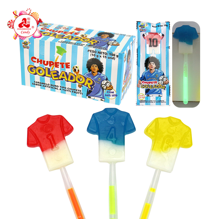 Sports Themed Two-tone Football Jersey Neon Glow Stick Lollipop Candy CH-A097-1