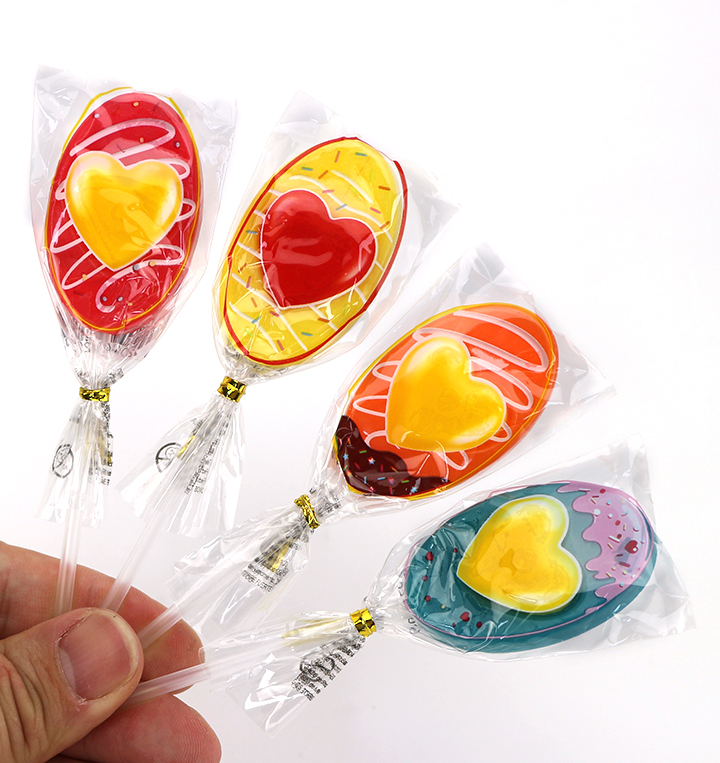 Paleta Corazon 2-in-1 Colorful Heart Shaped Hard Lollipop Candy CH-BP160