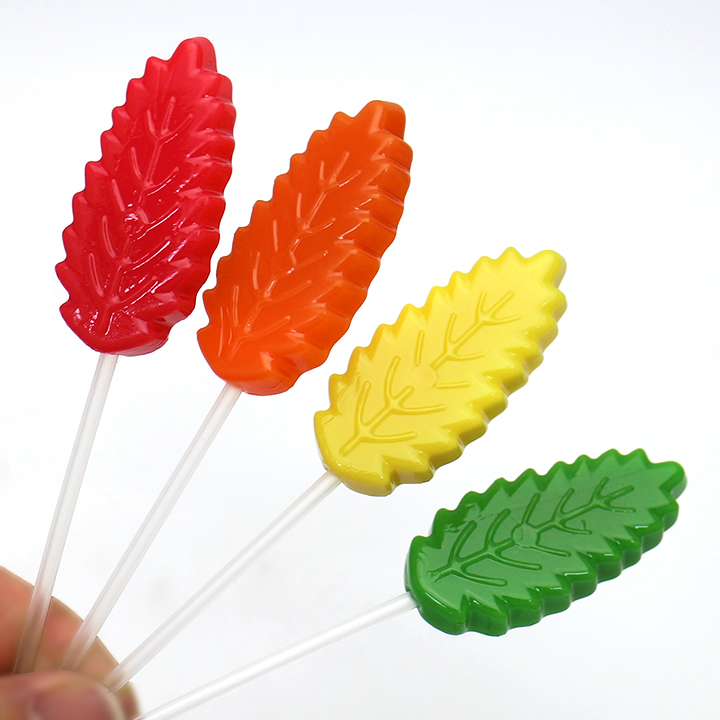 Tropical Themed Parties Colorful Leaf Shaped Hard Lollipop Candy CH-BP162