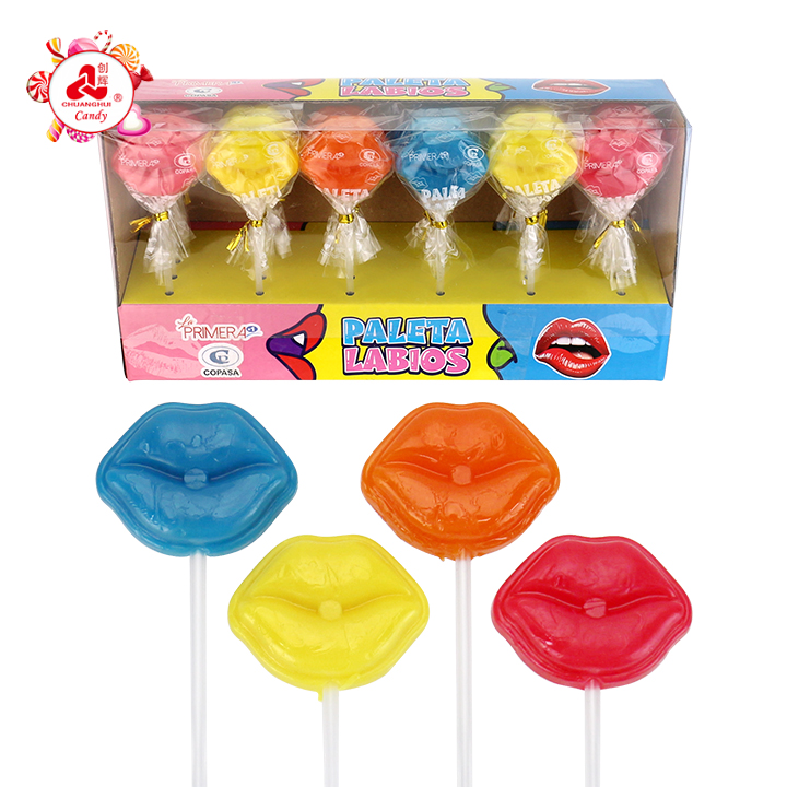 Colorful Lips Shaped Hard Lollipop Candy CH-BP161