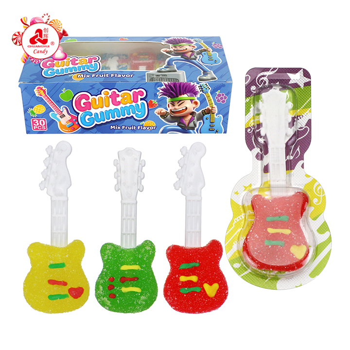 Mini Music Instrument 8g Guitar Shaped Gummy Lollipop Candy CH-J777