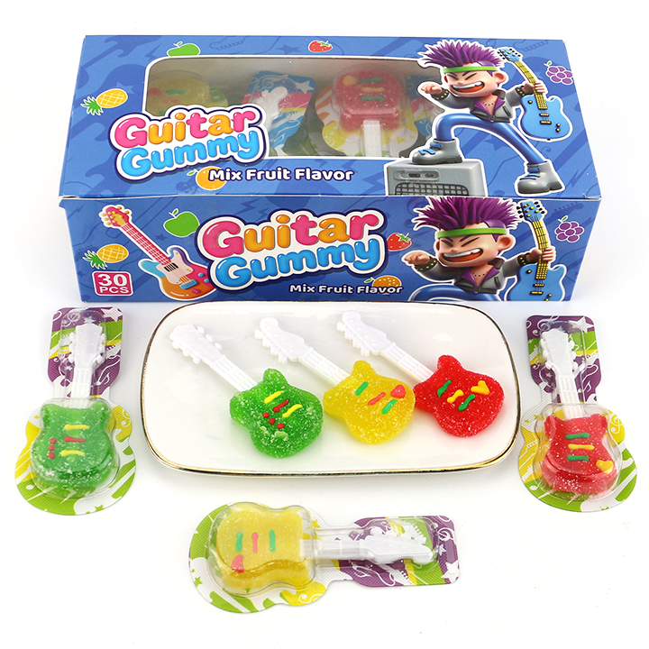 Mini Music Instrument 8g Guitar Shaped Gummy Lollipop Candy CH-J777