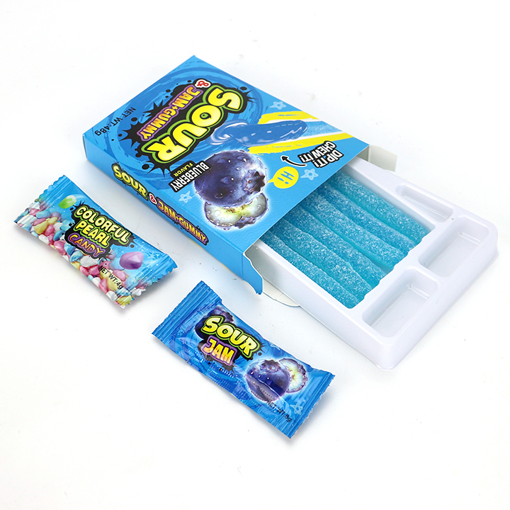 DIY Sour Jam Gummy Candy Sticks with mini Granule Candy Drops CH-J778