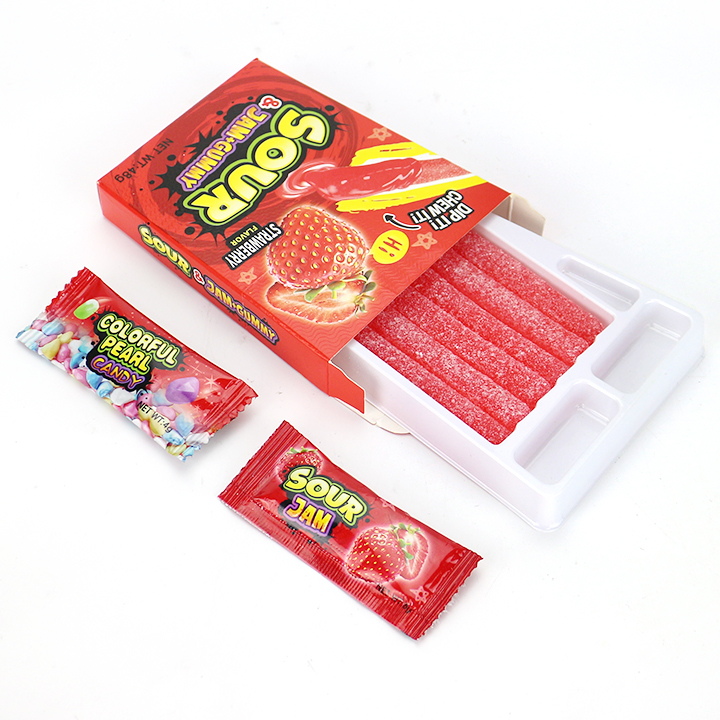 DIY Sour Jam Gummy Candy Sticks with mini Granule Candy Drops CH-J778
