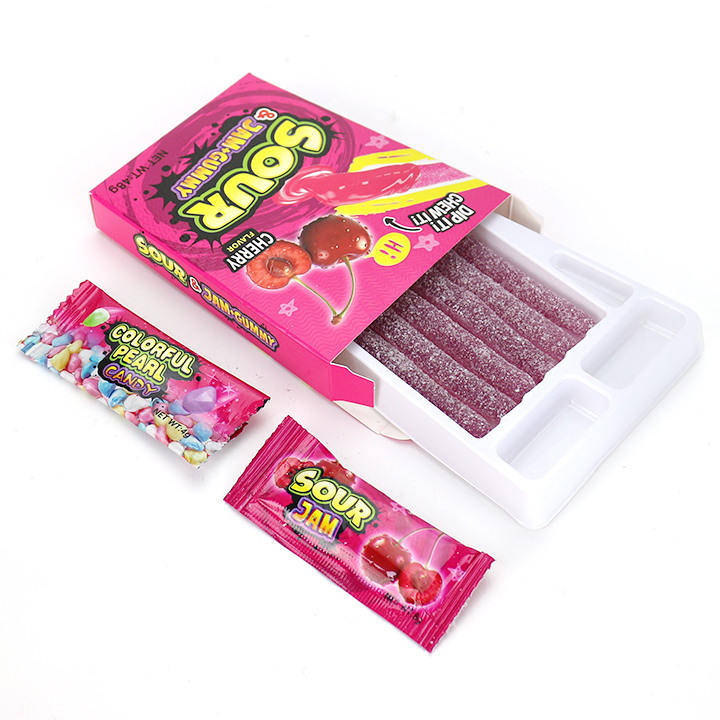 DIY Sour Jam Gummy Candy Sticks with mini Granule Candy Drops CH-J778