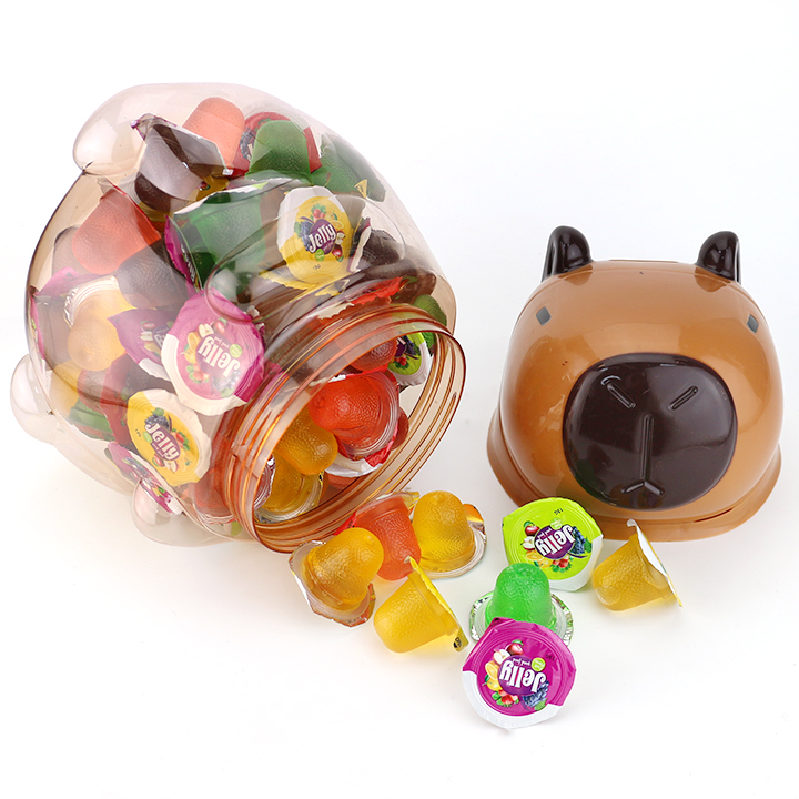 Cartoon Capybala shaped jar packaging Assorted fruit jelly cup CH-K164-18