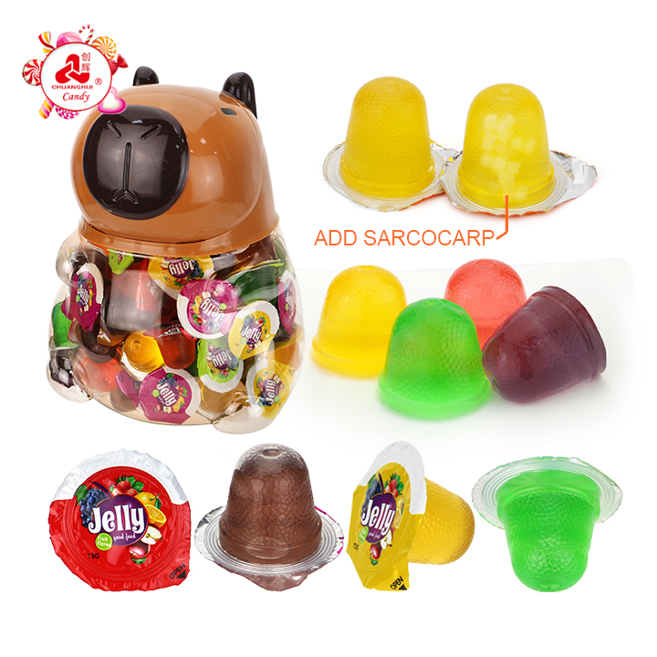 Cartoon Capybala shaped jar packaging Assorted fruit jelly cup CH-K164-18 Cartoon Capybala shaped jar packaging Assorted fruit jelly cup CH-K164-18