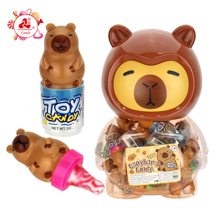 Cartoon Capybara shaped bottle packaging Capybara nipple lollipop candy CH-N775-3
