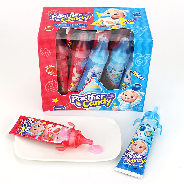 22g Strawberry & Blueberry Yogurt Flavor Baby Bottle Pacifier Candy Squeeze Liquid jam CH-N793
