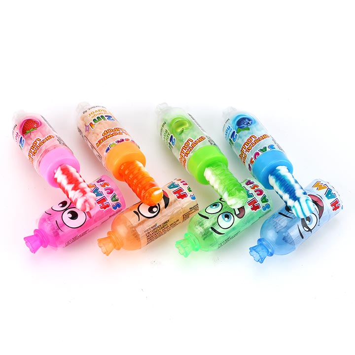2-in-1 Ham Sausage Shape Twist Lollipop with Crystal Powder Candy CH-N795