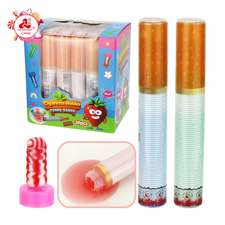2-in-1 Cigarette Shape Nipple Lollipop with Liquid Jam Candy CH-N796