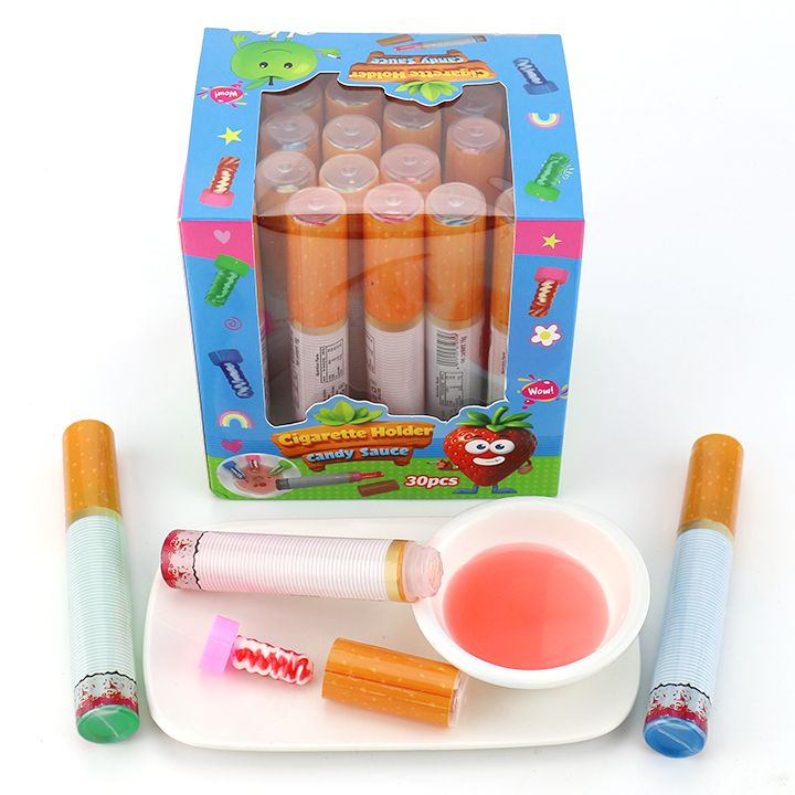 2-in-1 Cigarette Shape Nipple Lollipop with Liquid Jam Candy CH-N796