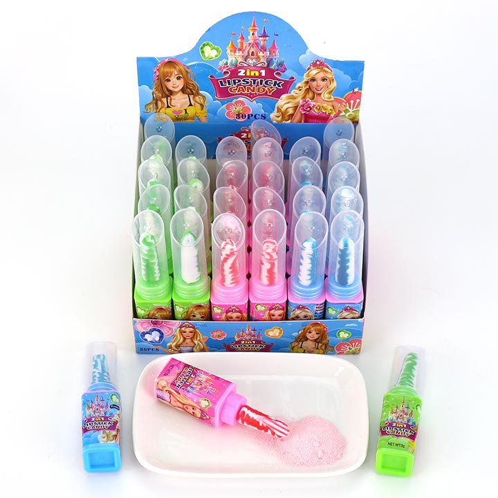 2-in-1 Slanted Lipstick Lollipop with Sour Powder Candy CH-N798