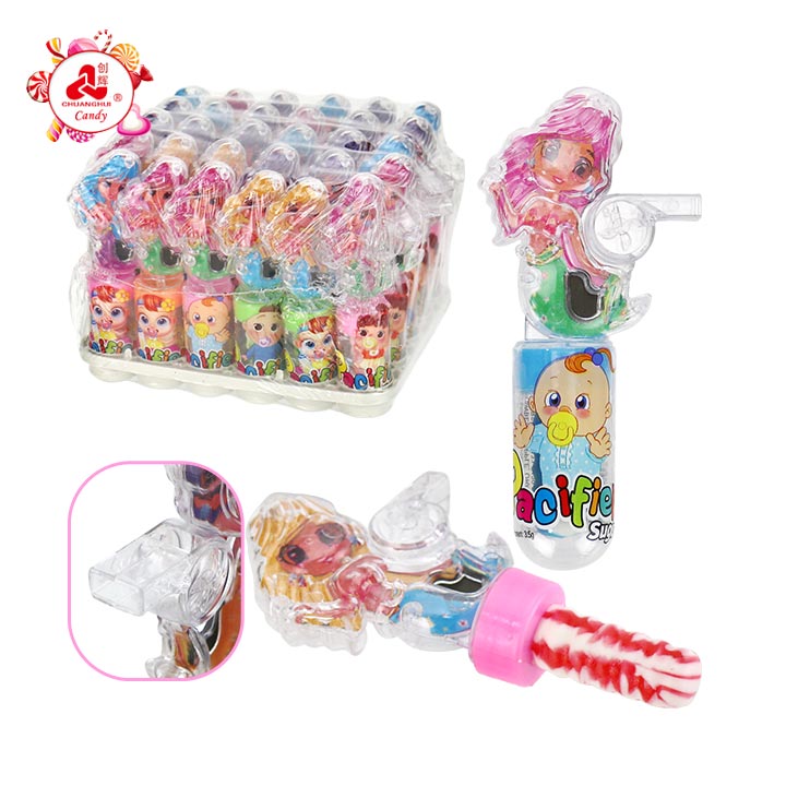 Cartoon Mermaid whistle pacifier lollipop toy candy CH-T1464 Cartoon Mermaid whistle pacifier lollipop toy candy CH-T1464
