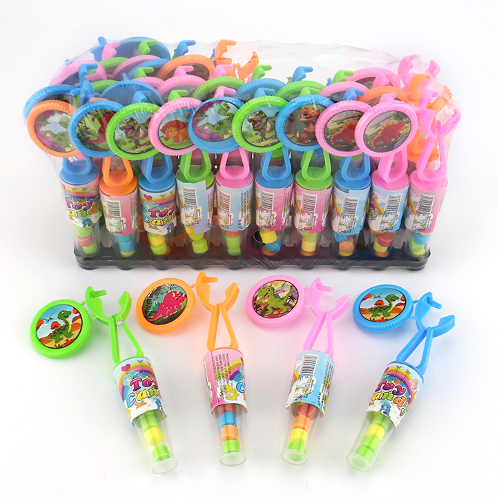 Mini Dinosaur Flying Disc Shooter Toy Candy Flying Saucer Catapult Candy Toy T1472