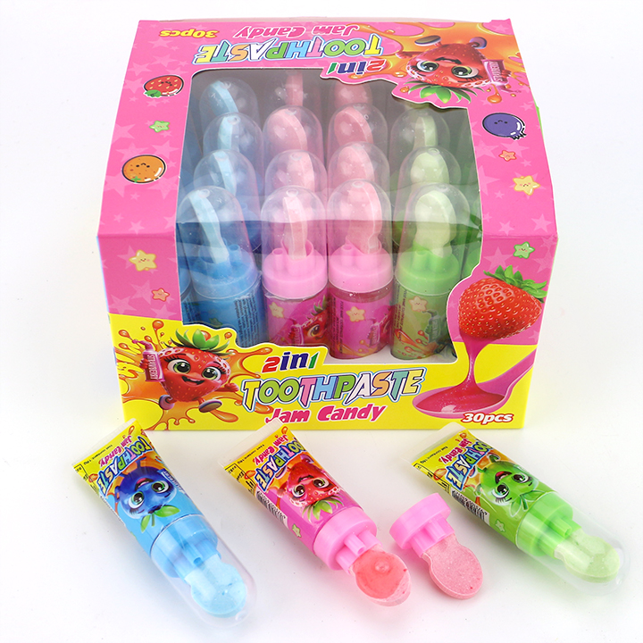 2-in-1 Toothpaste squeeze sour Jam Candy with Spoon Pressed Tablet Candy CH-Z301