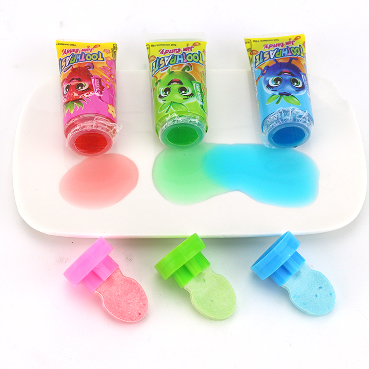 2-in-1 Toothpaste squeeze sour Jam Candy with Spoon Pressed Tablet Candy CH-Z301