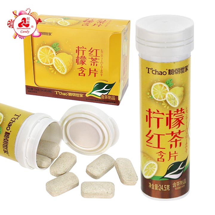 T'chao Sugar-Free Lemon Black Tea Lozenges Breath Refreshing Throat Pressed Candy CH-Z302 T'chao Sugar-Free Lemon Black Tea Lozenges Breath Refreshing Throat Pressed Candy CH-Z302