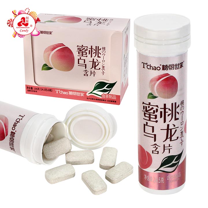 T'chao Sugar-Free Peach Oolong Tea Lozenges Breath Refreshing Throat Pressed Candy CH-Z302-1 T'chao Sugar-Free Peach Oolong Tea Lozenges Breath Refreshing Throat Pressed Candy CH-Z302-1
