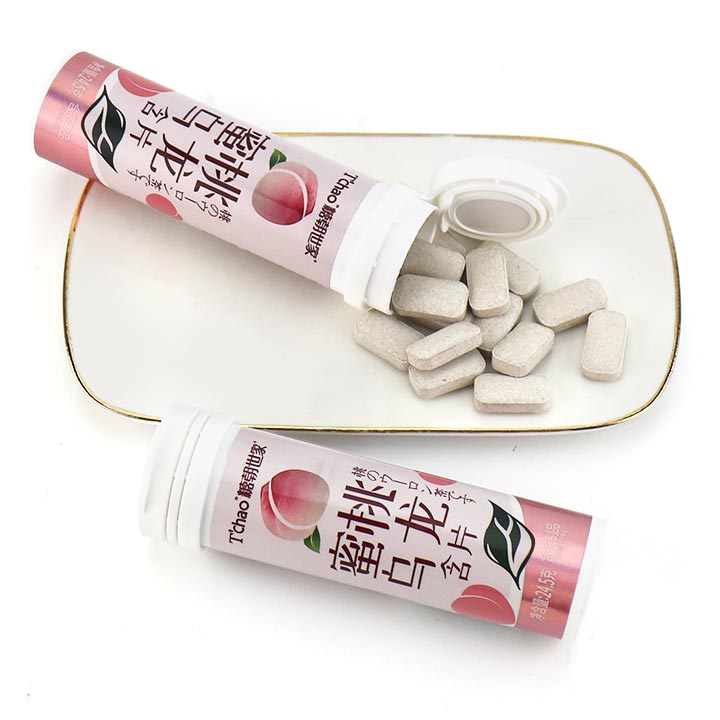 T'chao Sugar-Free Peach Oolong Tea Lozenges Breath Refreshing Throat Pressed Candy CH-Z302-1