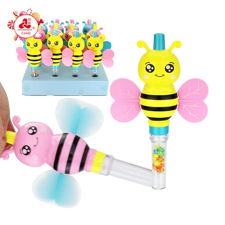 High quality Big Honey Bee Shaped Whistle Toy Candy CH-TB269