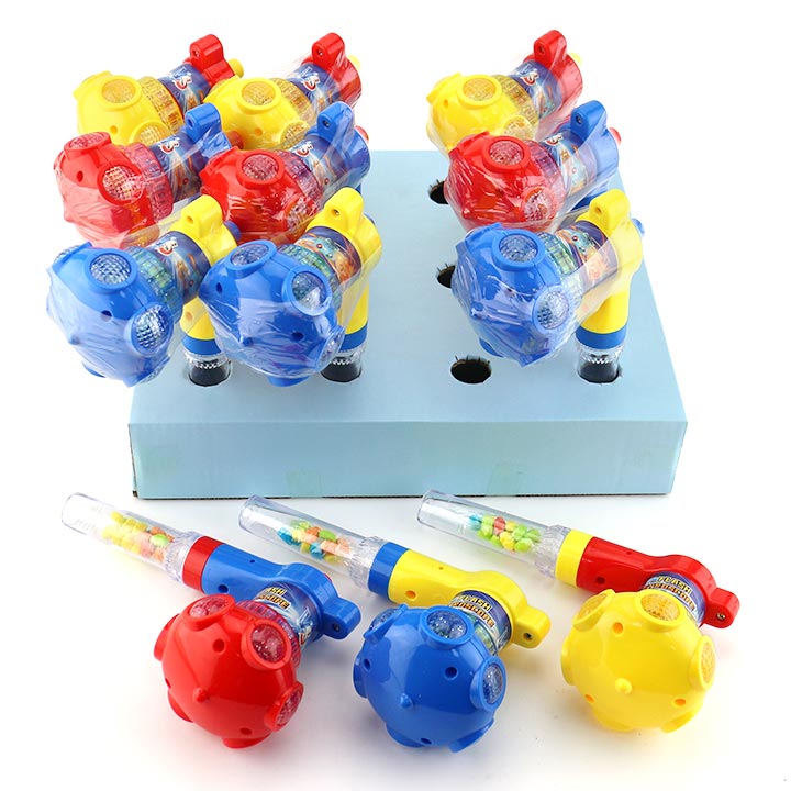 LED Lighting Gyroscope Toy Candy Colorful Spinning Top Launcher with Pressed Candy CH-TB270