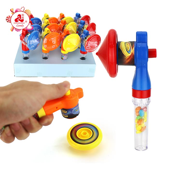 Colorful Spinning Top Launcher Toy Candy,Gyroscope Toy with Pressed Candy CH-TB271