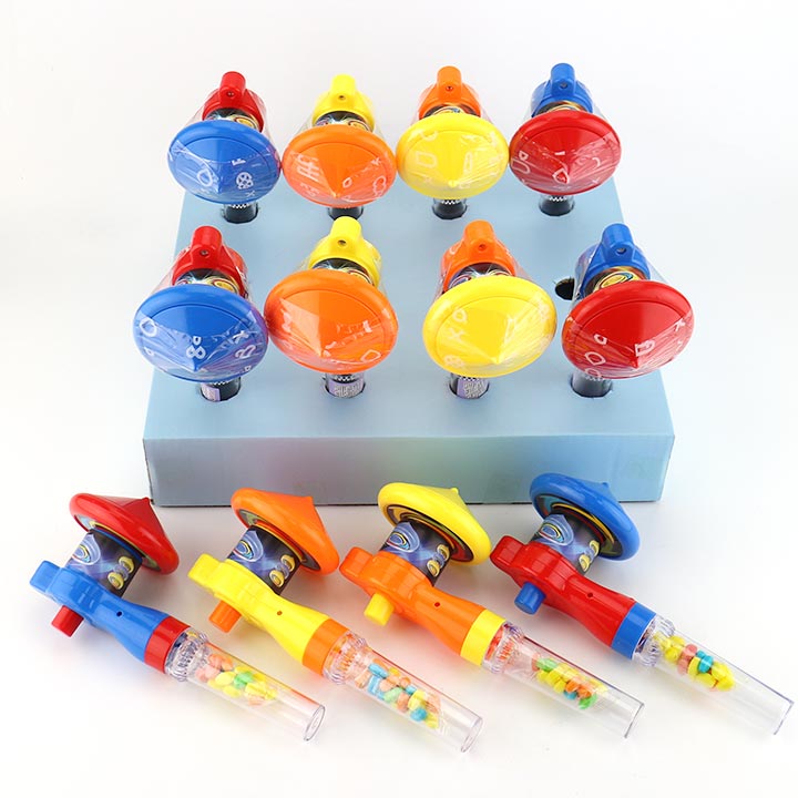 Colorful Spinning Top Launcher Toy Candy,Gyroscope Toy with Pressed Candy CH-TB271