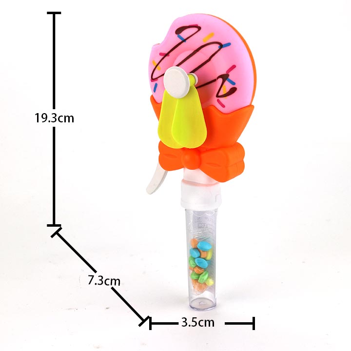 Summer Gifts Cartoon Donut Doughnut Shaped Hand Pressed Fan Toy Candy CH-TB272