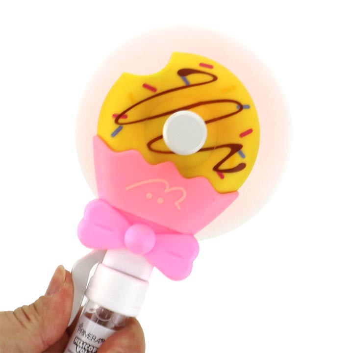 Summer Gifts Cartoon Donut Doughnut Shaped Hand Pressed Fan Toy Candy CH-TB272