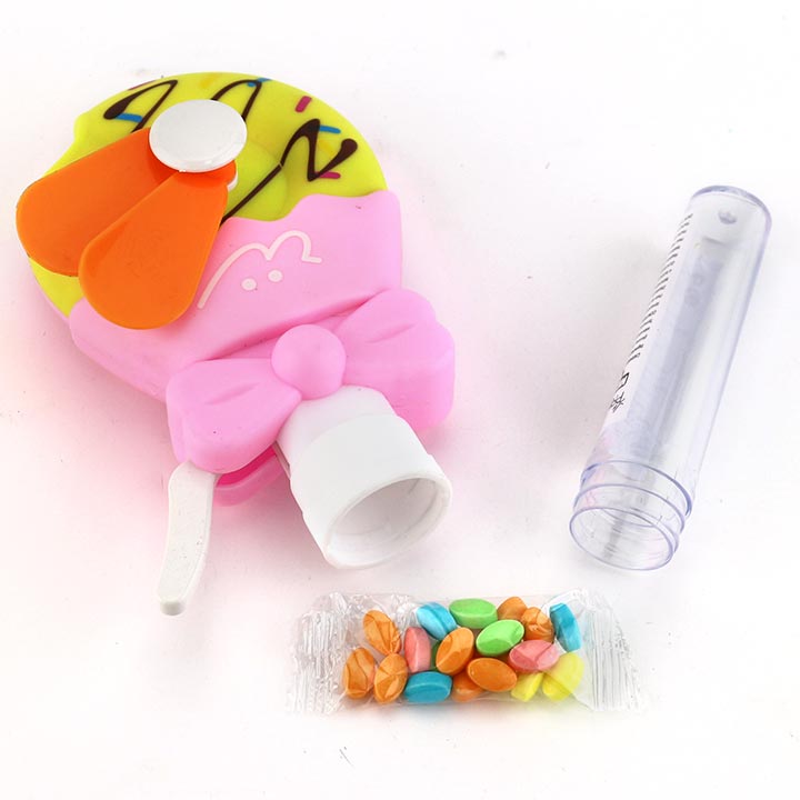 Summer Gifts Cartoon Donut Doughnut Shaped Hand Pressed Fan Toy Candy CH-TB272