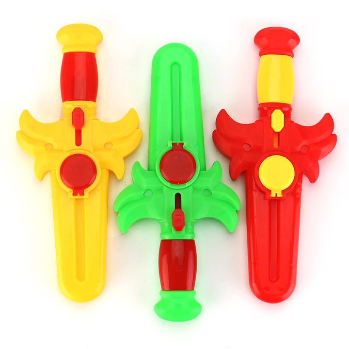 Cartoon Launcher Sword shaped Shooter Flying Disc Toy Candy CH-TB274