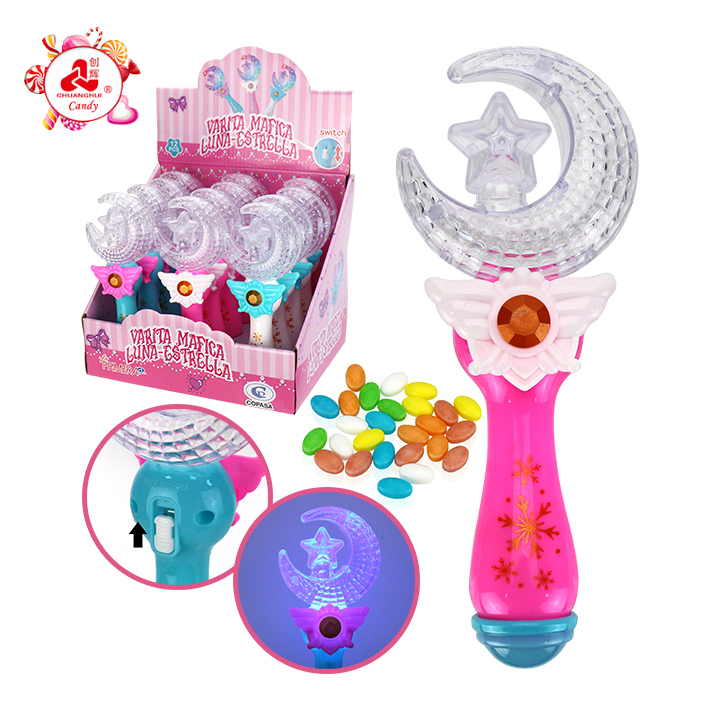 LED Princess Fairy Wand Light Up Moon Star Magic Wand Toy Candy TB275