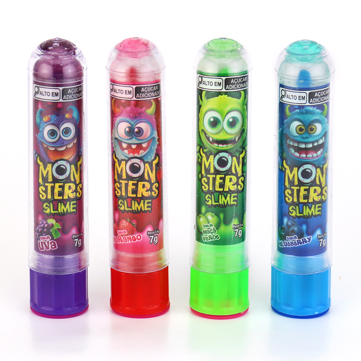 Monster Slime LED Lighting Lipstick Rotate Squeeze Fruit Flavor Jam Liquid Candy CH-N492-4