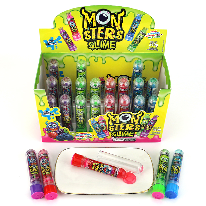 Monster Slime LED Lighting Lipstick Rotate Squeeze Fruit Flavor Jam Liquid Candy CH-N492-4