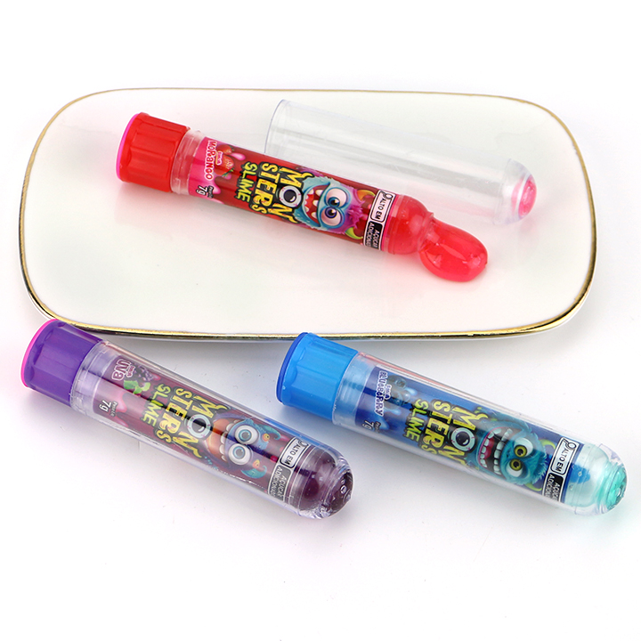 Monster Slime LED Lighting Lipstick Rotate Squeeze Fruit Flavor Jam Liquid Candy CH-N492-4