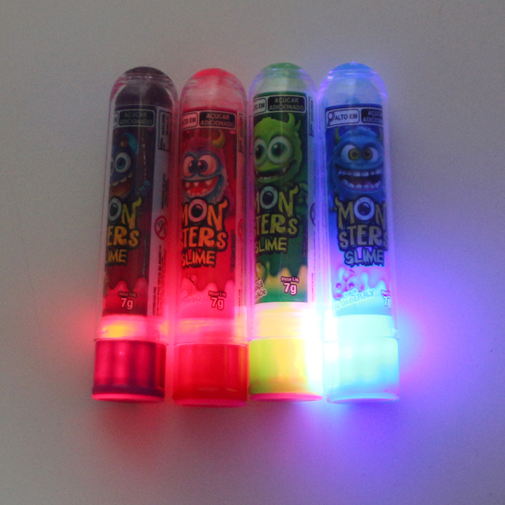Monster Slime LED Lighting Lipstick Rotate Squeeze Fruit Flavor Jam Liquid Candy CH-N492-4