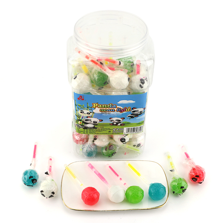 Panda head Neon Glowing Stick Fluorescent Round Lollipop Candy CH-A115