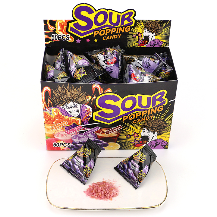Super Sour Magic Pop Rocks Candy Extra Sour Popping Candy with Triangle bag CH-B398