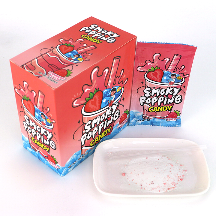 Assorted Fruits Smoky Popping Candy Powder Pop Rocks candy With Straw CH-B399