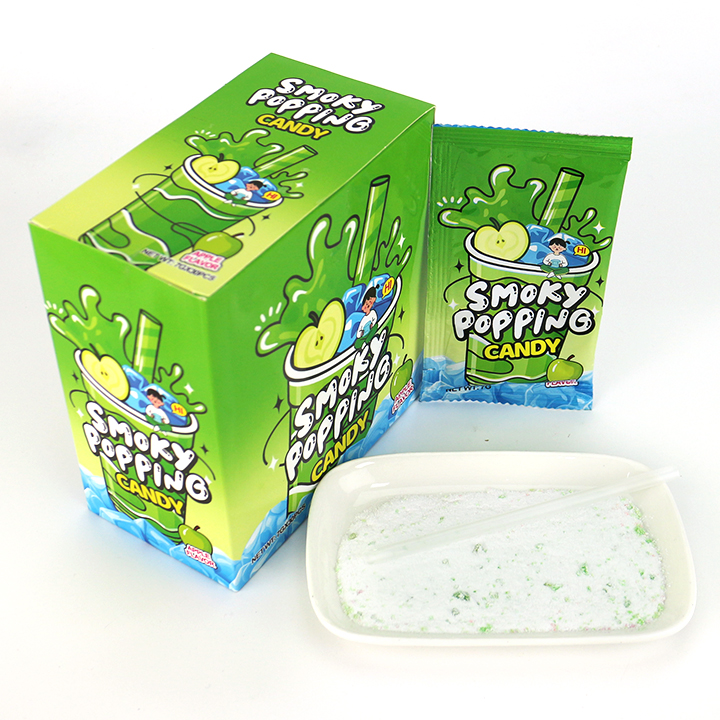 Assorted Fruits Smoky Popping Candy Powder Pop Rocks candy With Straw CH-B399